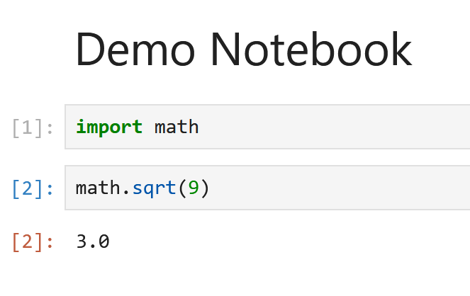 Jupyter notebook with two cells